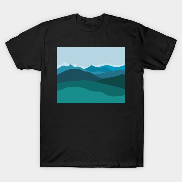 Green mountains at dusk T-Shirt by TheLouisa